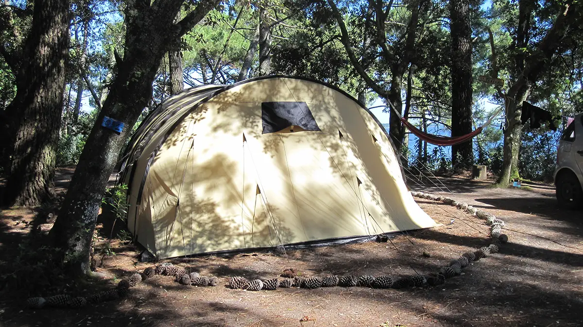 Vue sur le lac de lacanau depuis le camping